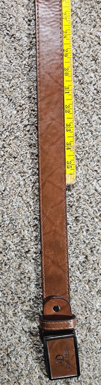 Designer DIKA BEILA Mens Leather Belt Brown Very Soft Size ONE SIZE - 6 Thumbnail