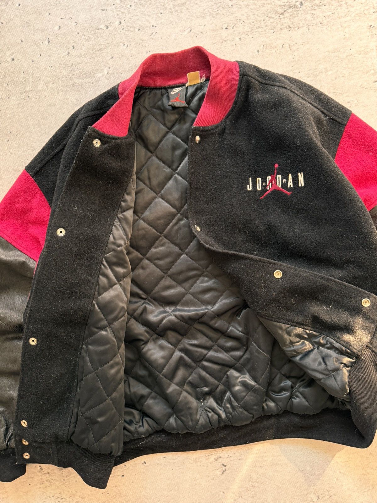 Nike Nike Jordan vintage 90s leather sleeve varsity jacket Size US XL / EU 56 / 4 - 9 Thumbnail