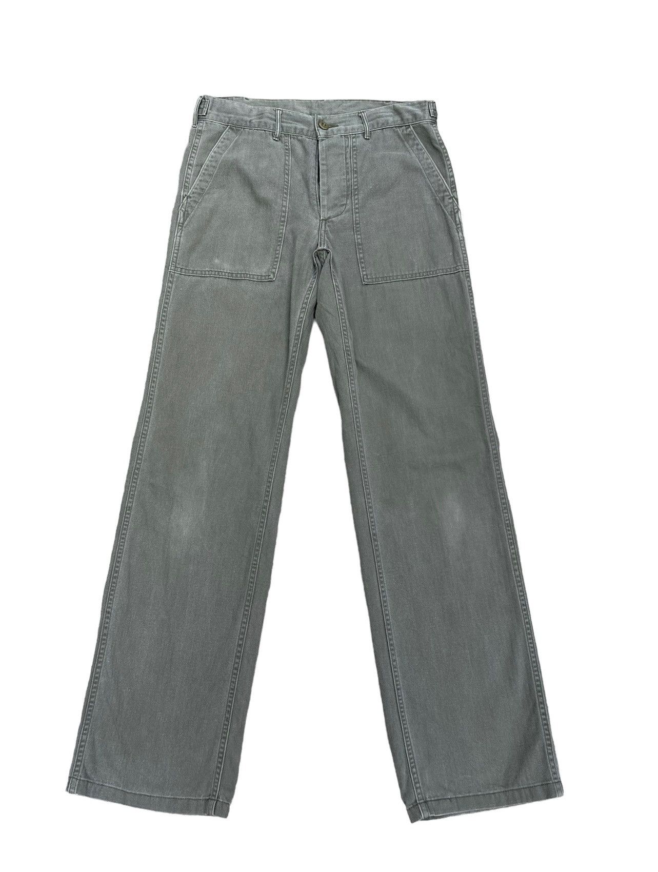 Denime × Vintage Vintage DENIME Japan Hbt Striped Fatigue Pant Size US 31 - 1 Thumbnail