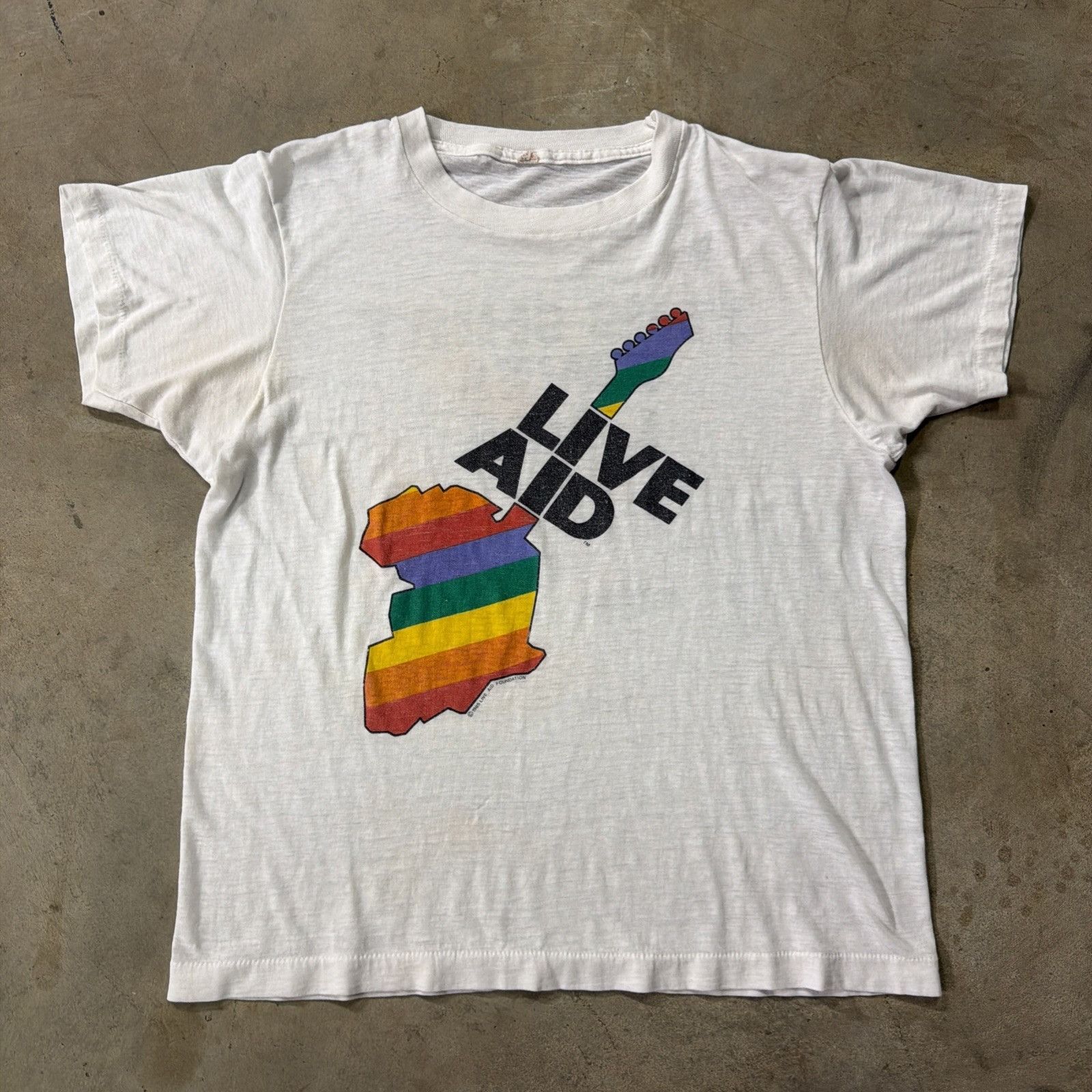 Band Tees Vintage Farm Aid Shirt Small White 80s Live Aids Band Tee Size US S / EU 44-46 / 1 - 1 Thumbnail