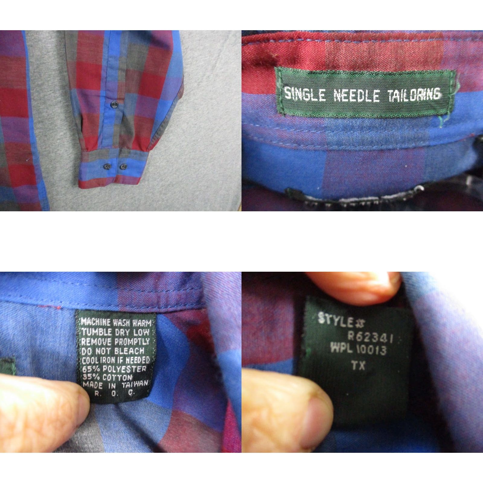 Vintage VINTAGE Oakton Limited Shirt Men Distressed 80s Medium Blue Plaid Cotton Heavyweight Twill Button-Up Long Sleeve Casual Hipster Grunge 80s 90s Mens Size US M / EU 48-50 / 2 - 8 Thumbnail