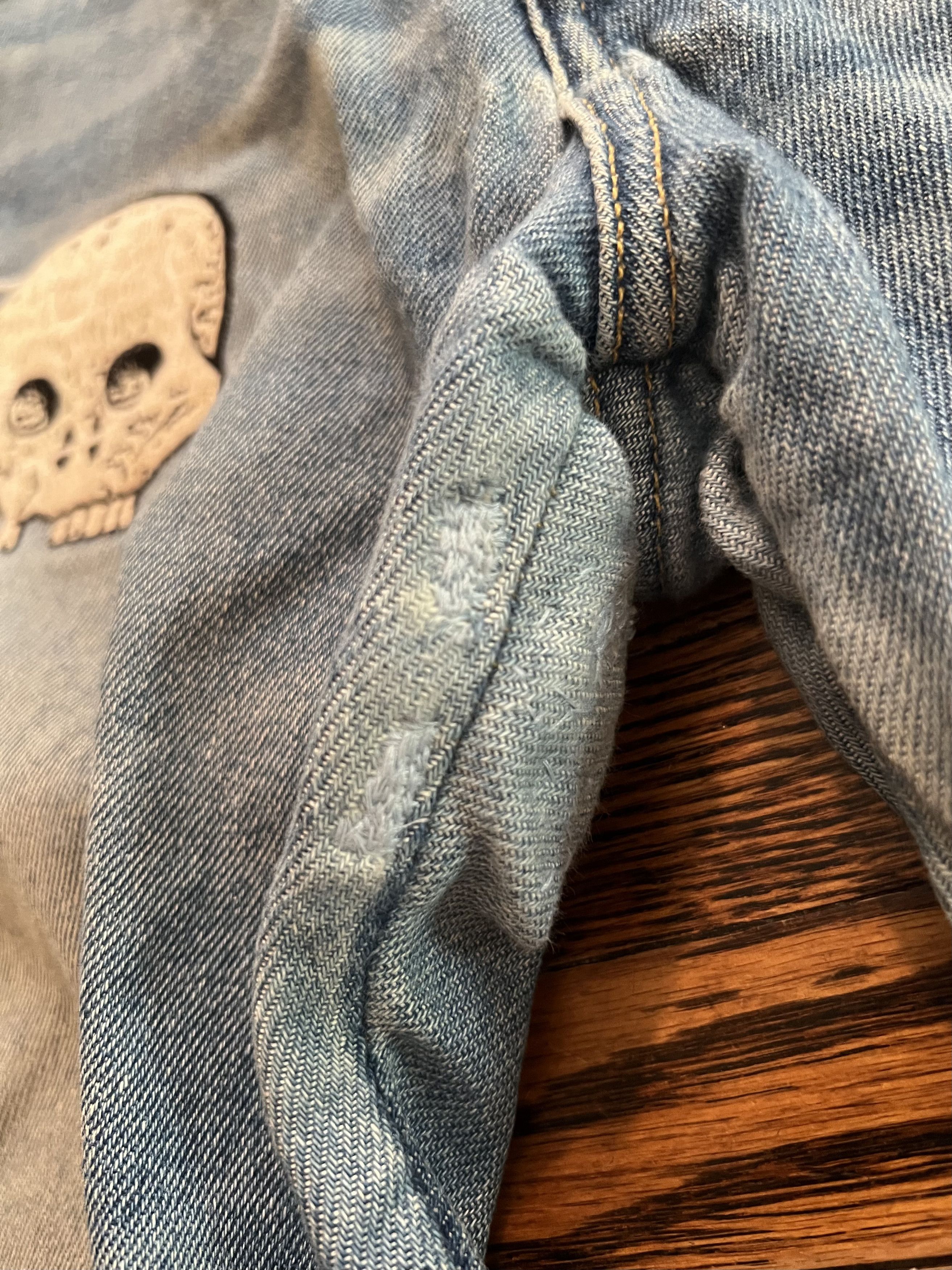 Lost Daze Lost Daze Skull Embroidered Denim Jeans Size US 32 / EU 48 - 7 Thumbnail