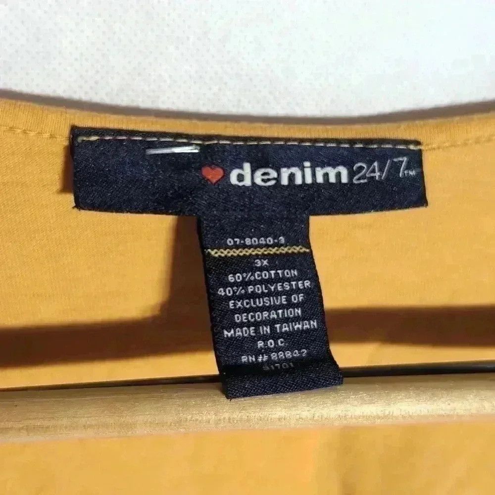 Designer Denim 24/7 Ladies Mustard Yellow top with woven detail sz 3 Size S / US 4 / IT 40 - 4 Thumbnail