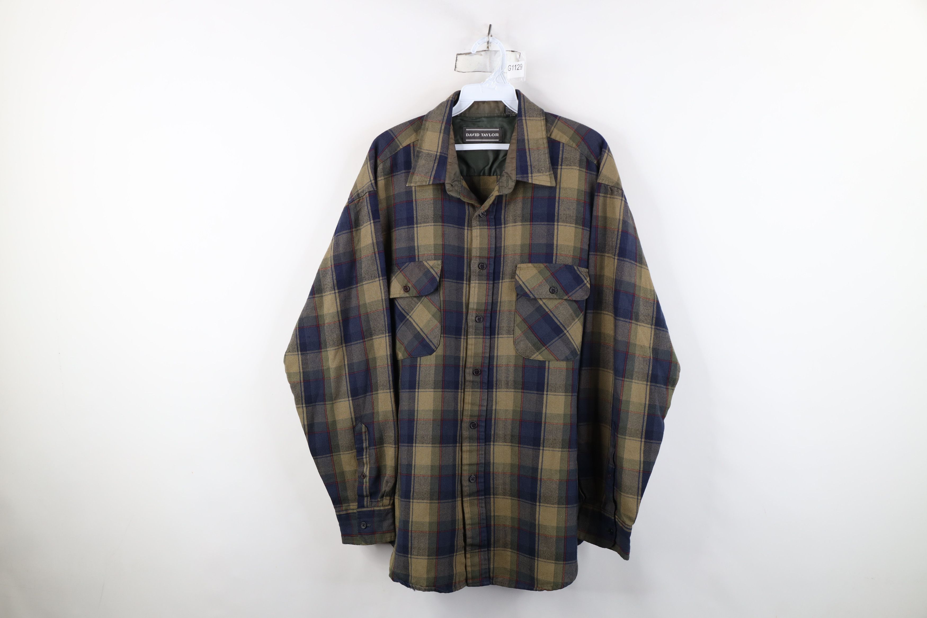 Vintage Vintage 80s 90s Streetwear Knit Collared Button Shirt Plaid Size US XL / EU 56 / 4 - 1 Thumbnail
