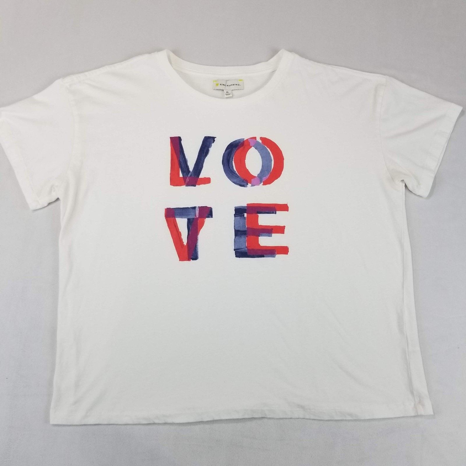 Other Kerri Rosenthal Suke Love Lines Tee Women's XL White LOVE Size XL / US 12-14 / IT 48-50 - 9 Thumbnail