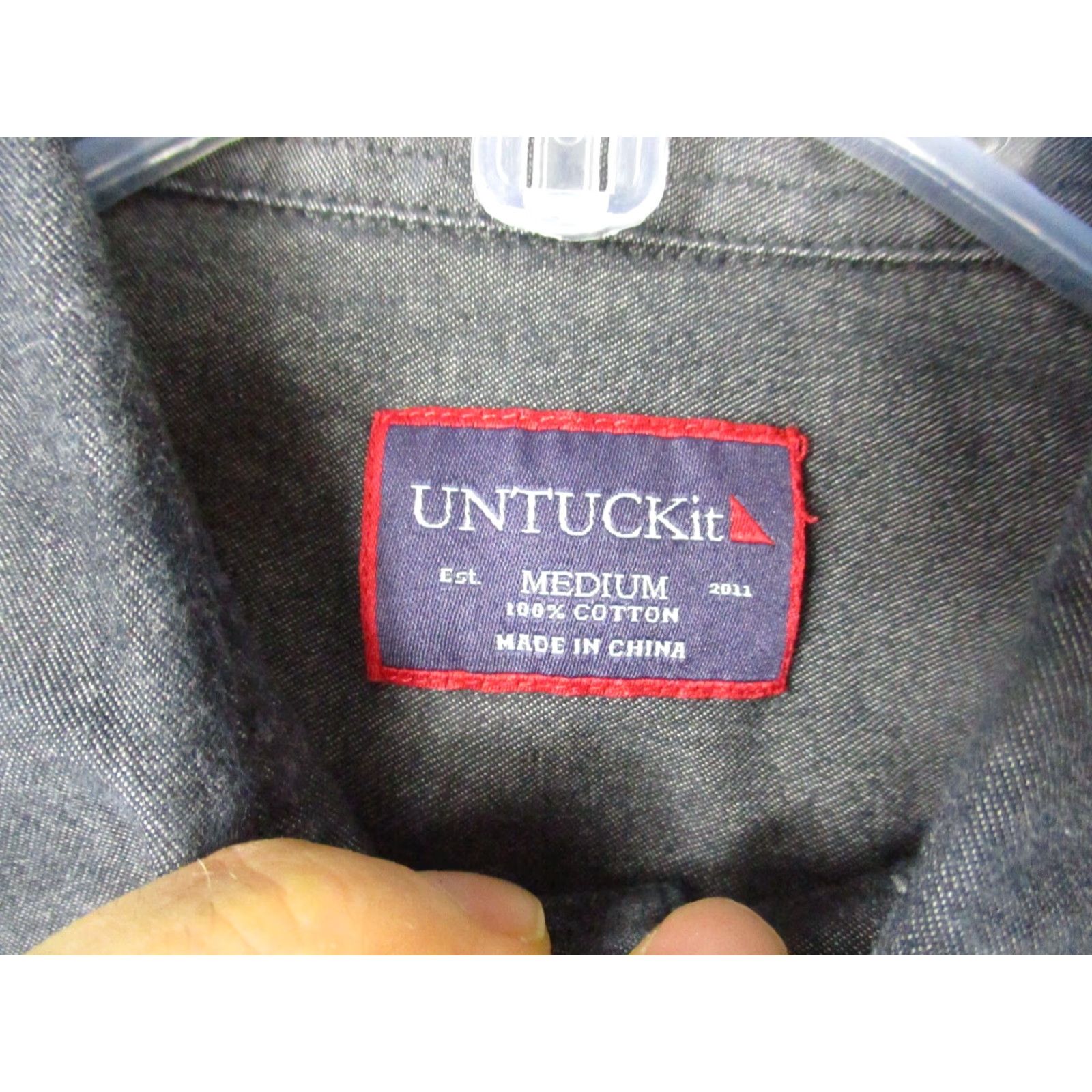 UNTUCKit UNTUCKit Shirt Mens Button-Down Gray Heathered Cotton Long Sleeve Medium Size US L / EU 52-54 / 3 - 4 Thumbnail