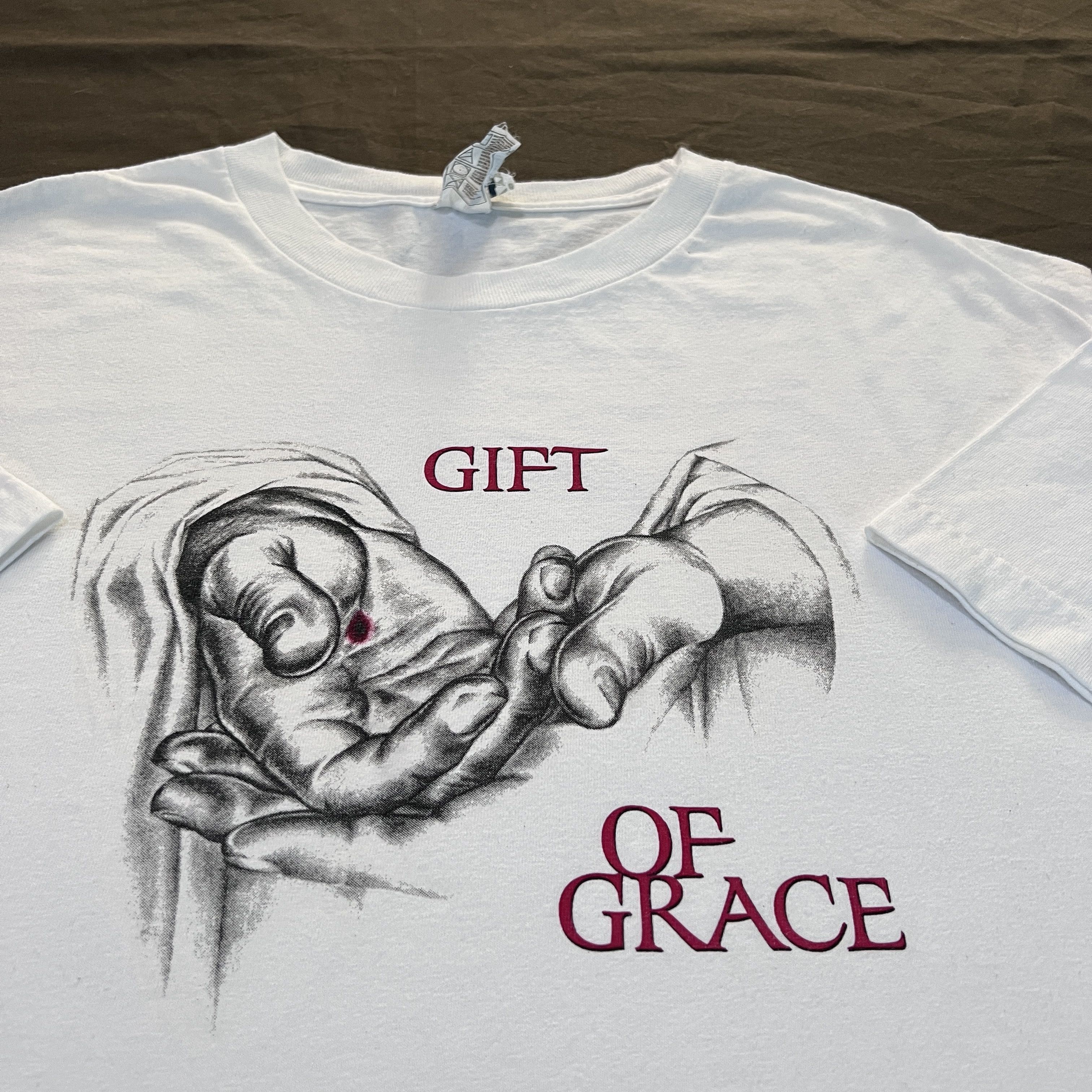 Vintage Vintage Y2K Gift of grace God Jesus Bible Holy Tee Size US L / EU 52-54 / 3 - 1 Thumbnail