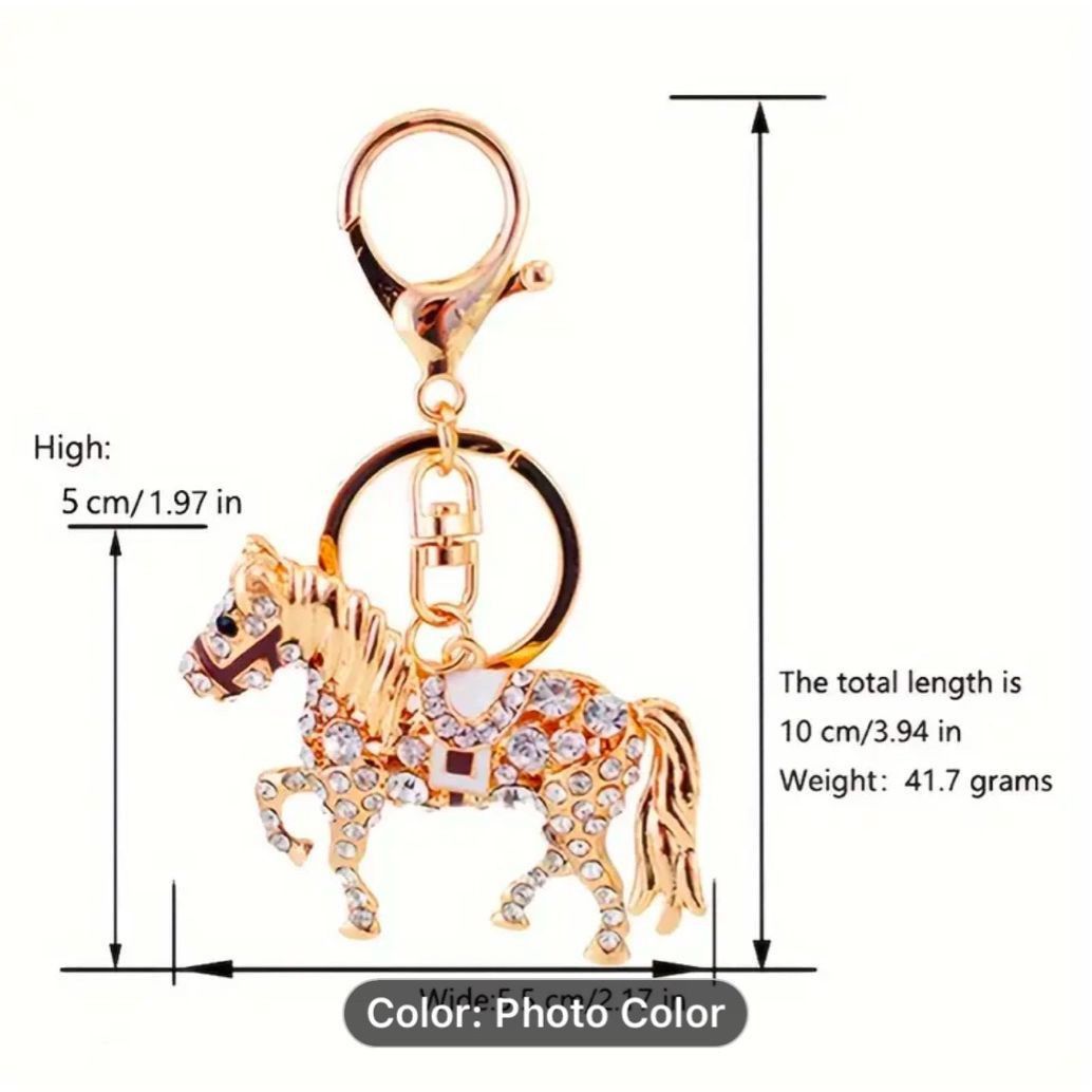 Other Gold and Clear Crystal Horse Bag/Key Charm Size ONE SIZE - 2 Thumbnail