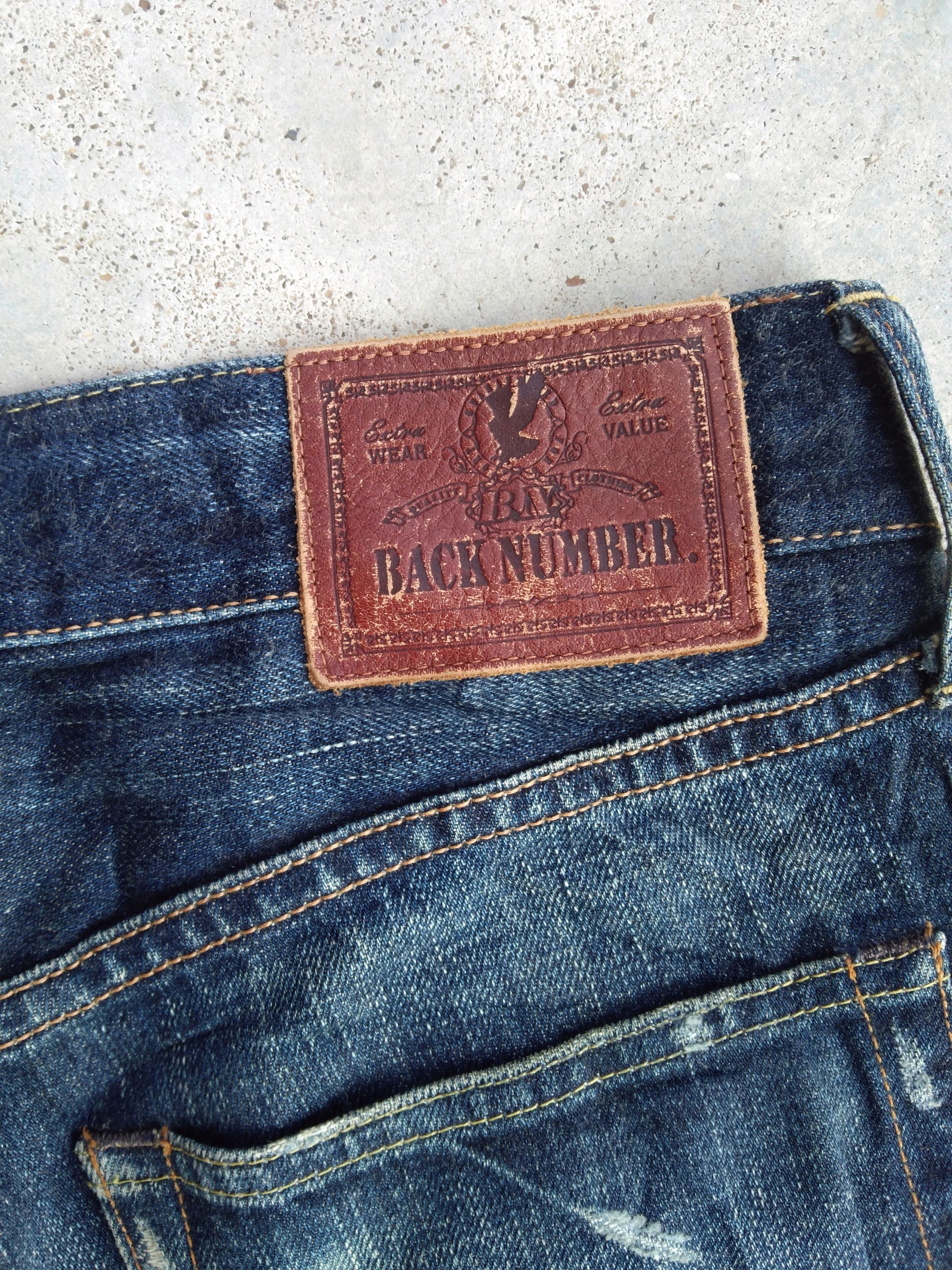 Japanese Brand Vintage Back Number No.01 Faded Blue Distressed Jeans 30x33 Size US 30 / EU 46 - 5 Thumbnail