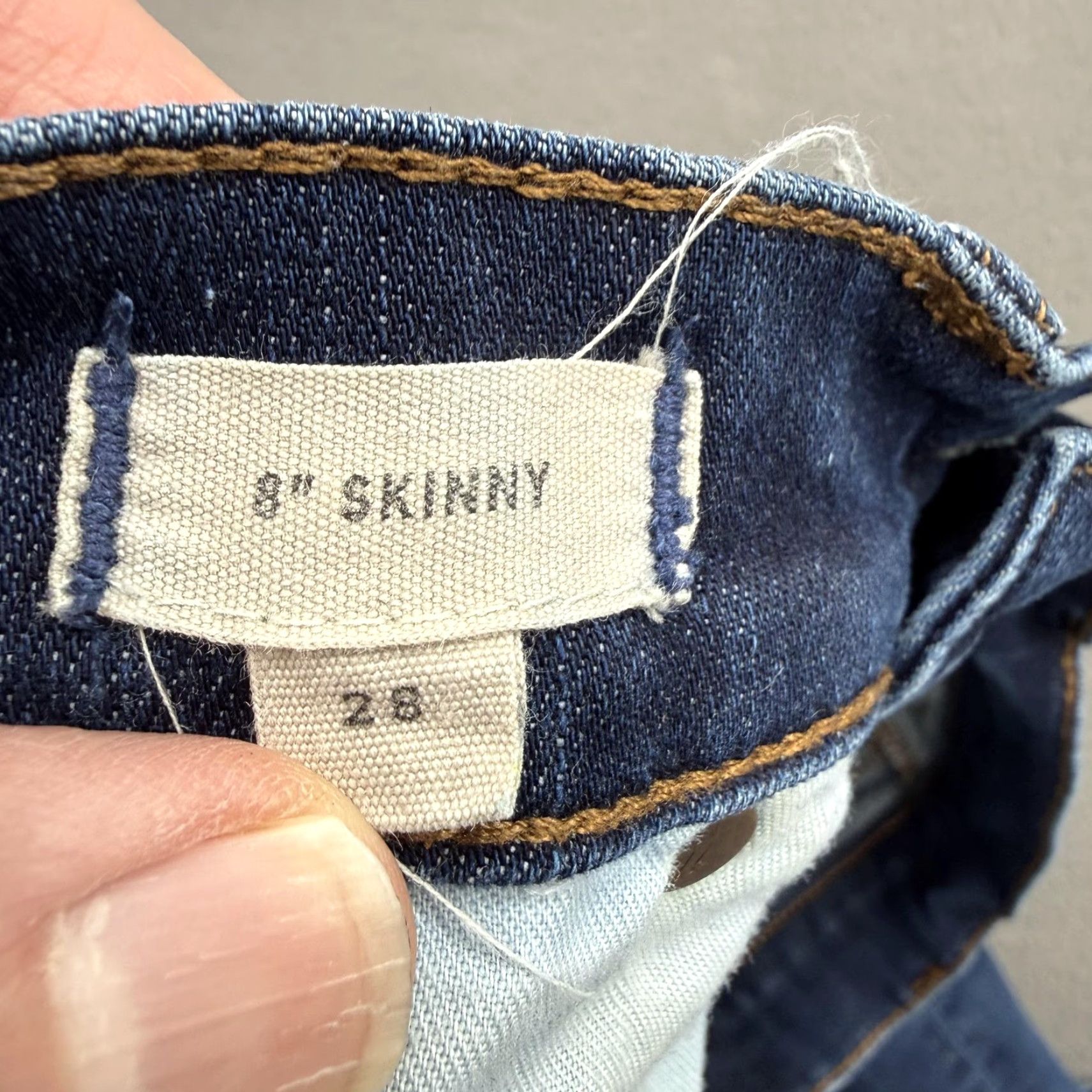 Madewell Madewell Jeans Womens 28 Blue 8" Skinny Mid Rise Stretch Denim Medium Wash Jeans Slim Fit Pockets Zip Size 28" / US 6 / IT 42 - 4 Thumbnail