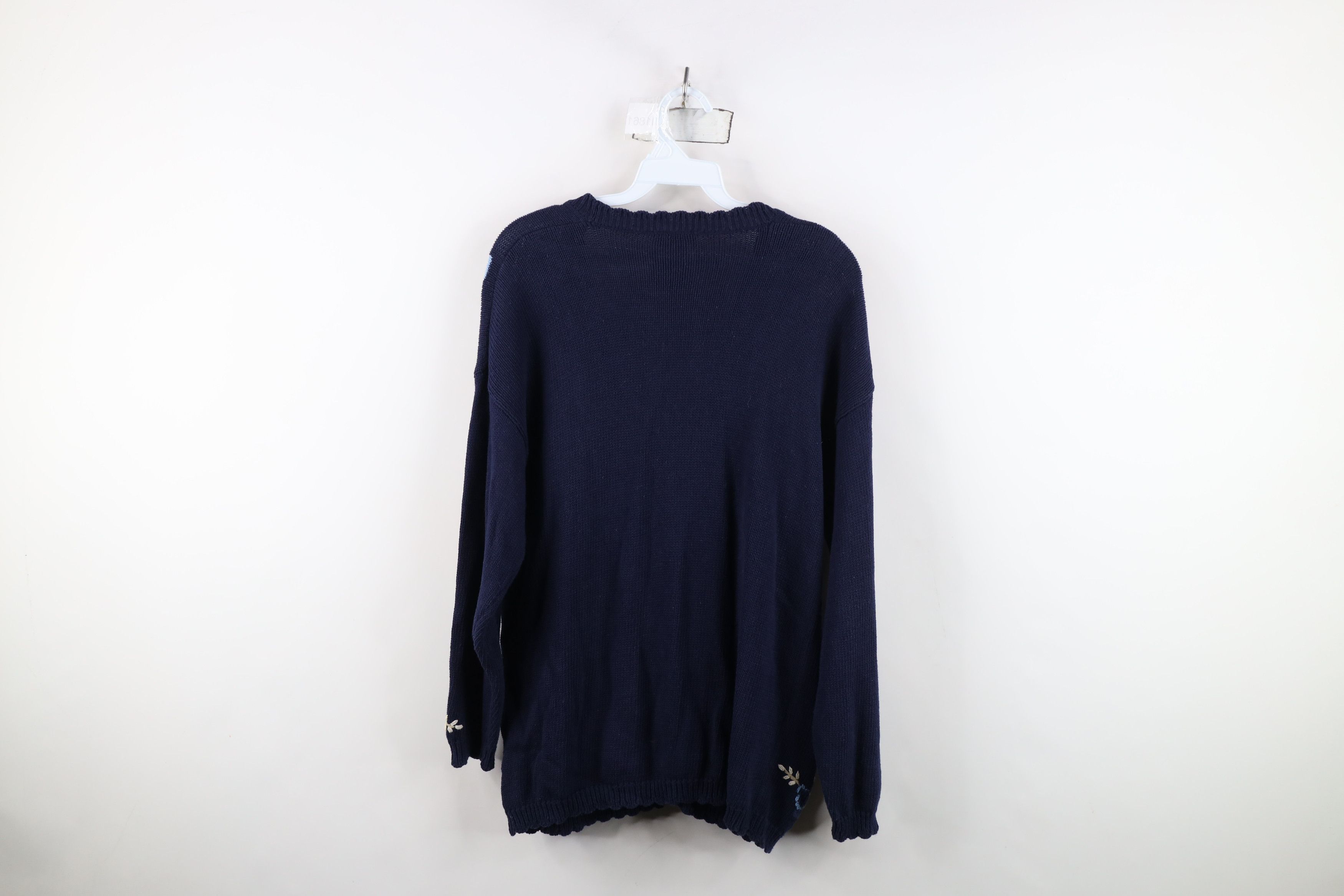 Vintage Vintage 90s Streetwear Flower Knit Cardigan Sweater Size M / US 6-8 / IT 42-44 - 9 Thumbnail