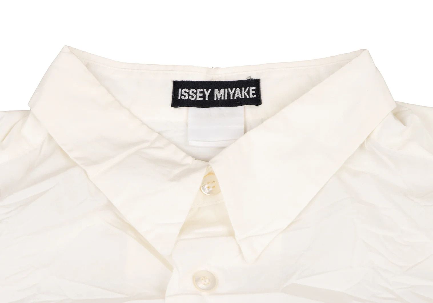 Issey Miyake Pleated Long Sleeve Shirt in Off-White Size XL Size US XL / EU 56 / 4 - 5 Thumbnail