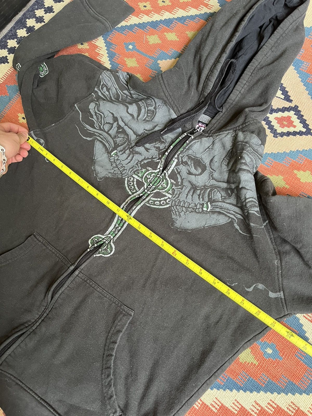Affliction VTG Y2k MMA Elite skull and cross Black zip up Hoodie medium Size US M / EU 48-50 / 2 - 8 Thumbnail