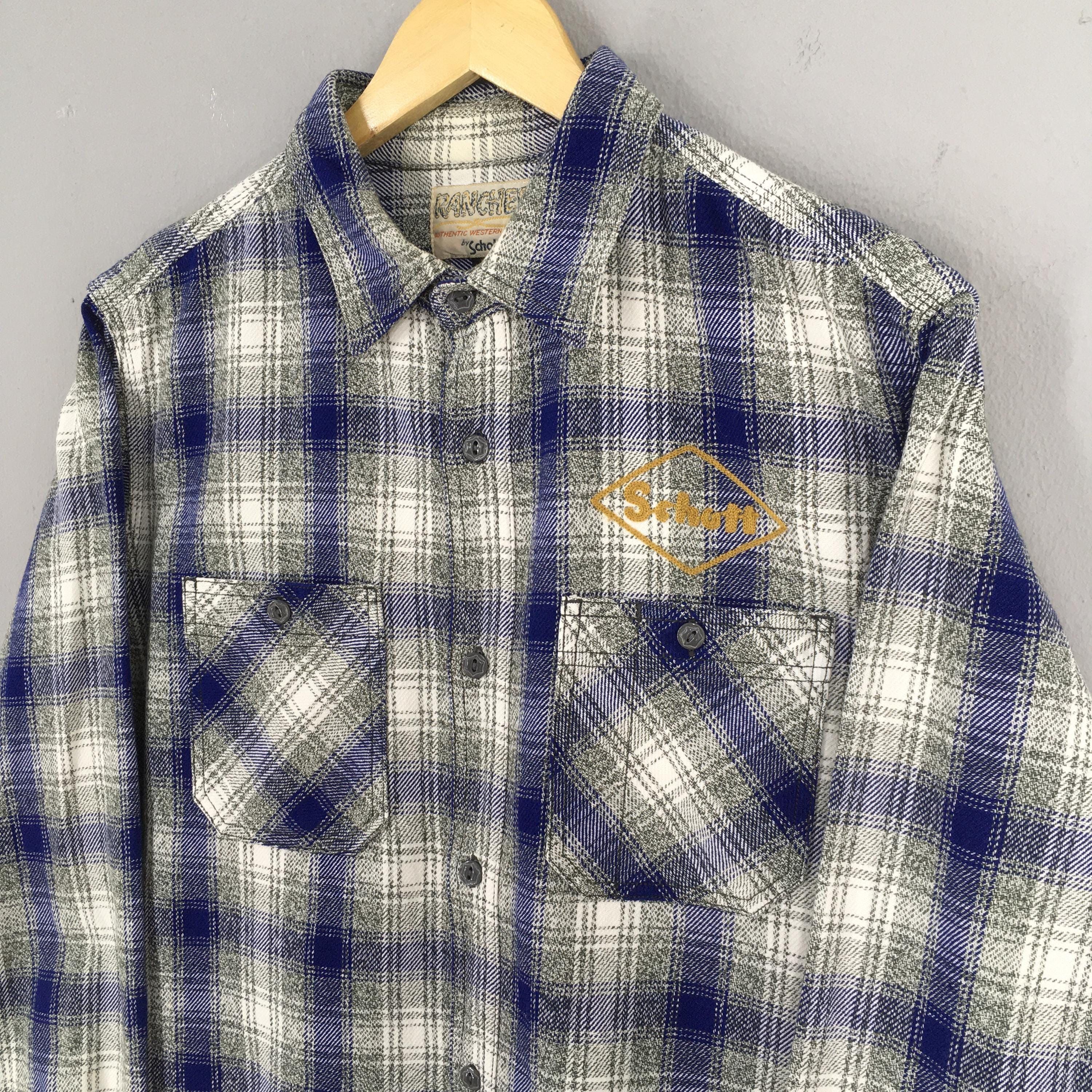 Flannel × Schott × Vanson Leathers Vintage Rancher Schott Plaid Shadow Flannel Large Size US L / EU 52-54 / 3 - 3 Thumbnail
