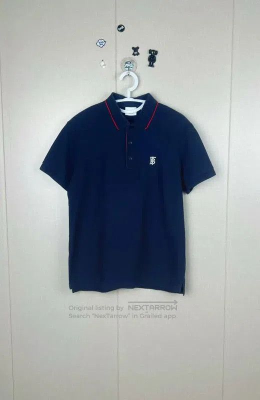 Burberry Burberry Men's Navy Cotton Polo Shirt. Size US S / EU 44-46 / 1 - 1 Thumbnail