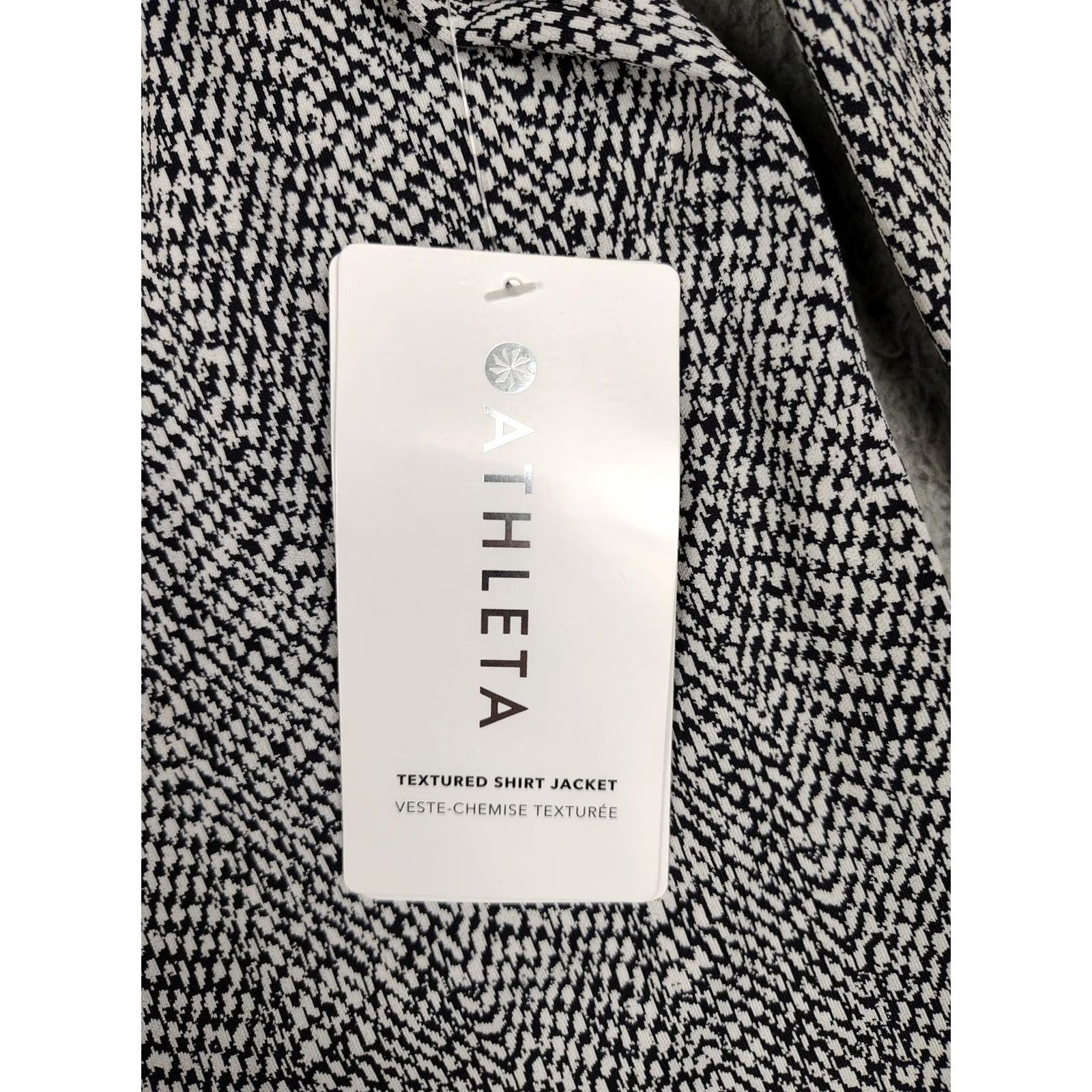 Athleta Athleta Jacket Womens Large Black White Textured Shirt Shacket Sculptek Stretch Size L / US 10 / IT 46 - 3 Thumbnail