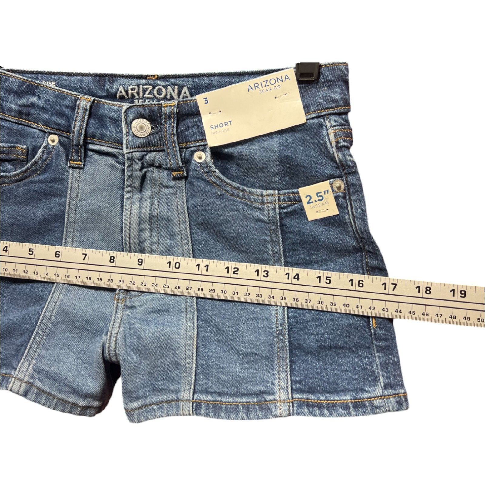 Arizona Jean Co. Arizona - Women's High Rise Denim Short - Juniors - Blue - 3 Size 28" / US 6 / IT 42 - 6 Thumbnail