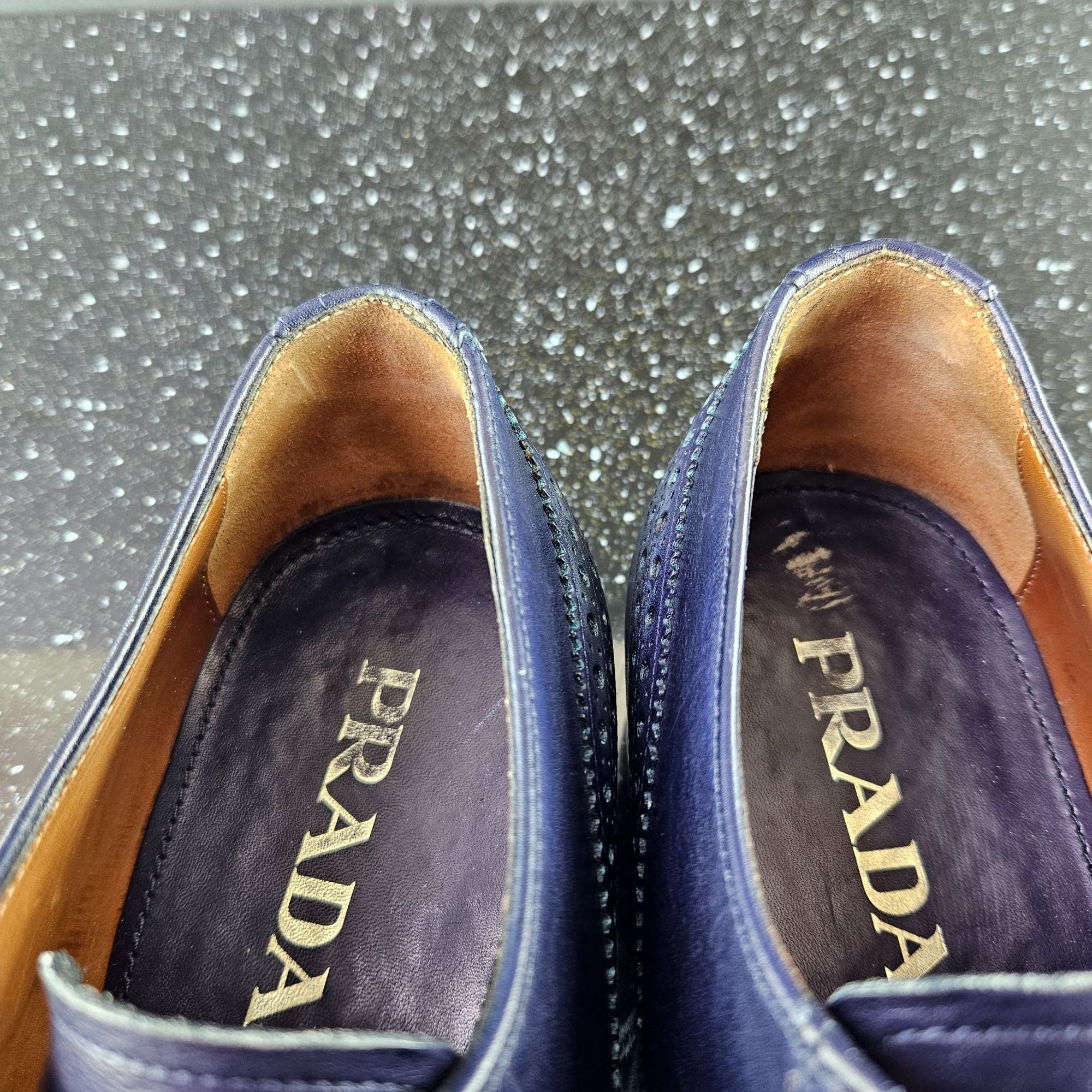 Prada Prada Blue Patina Leather Brogues Dress Shoes (Y0721) Size US 8.5 / EU 41-42 - 13 Thumbnail