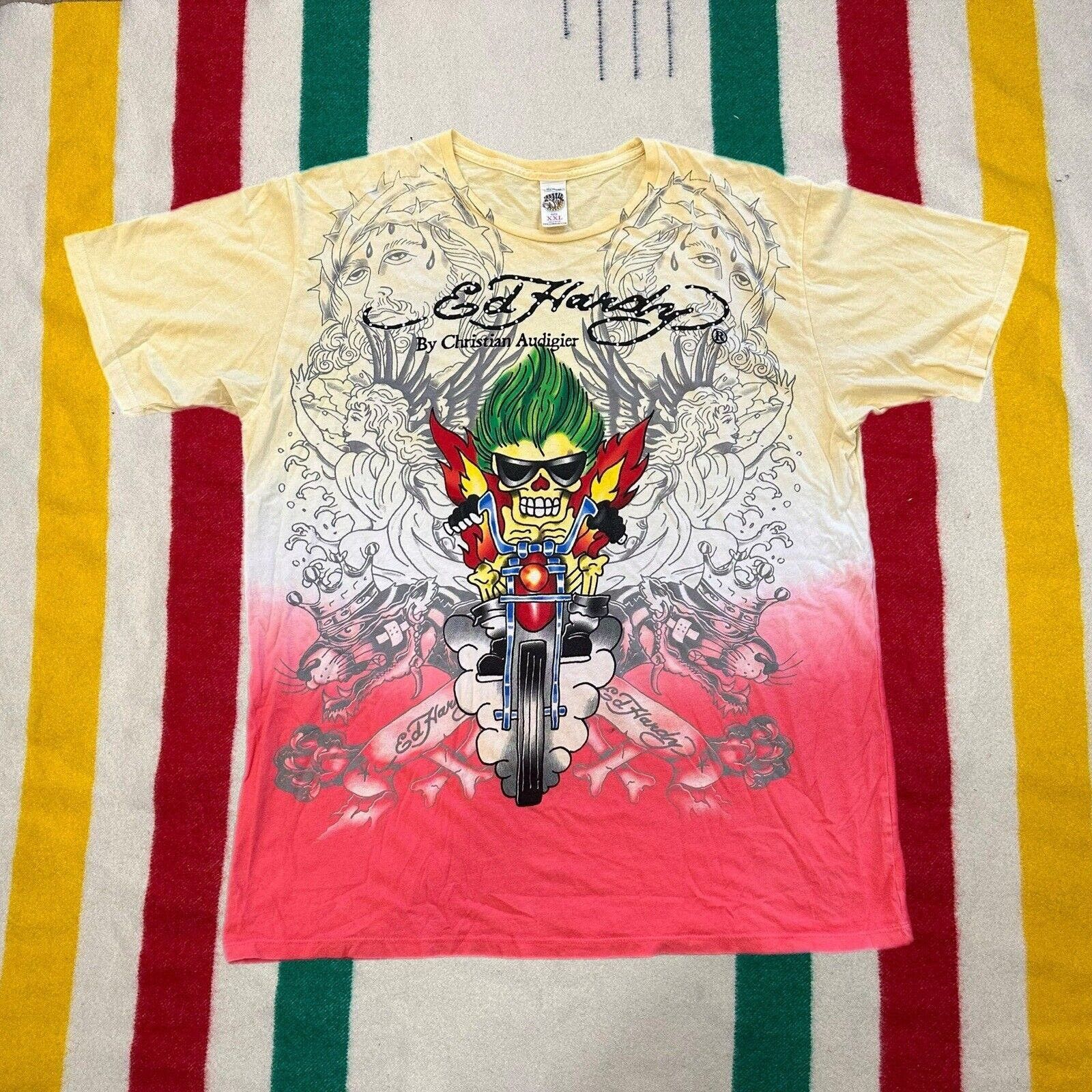 image of Vintage Ed Hardy Shirt Men’S Tattoo Christian Audigier, Men's (Size 2XL)