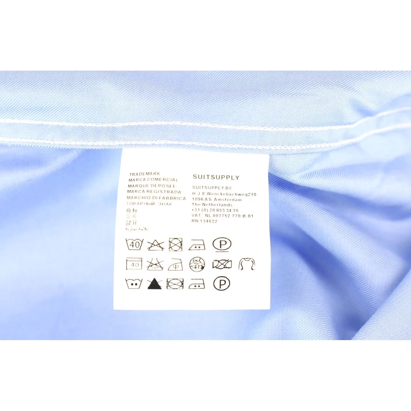 Suitsupply Suitsupply Formal Shirt Men 44-7 / 17 1/2L Spread Collar Blue Melange Shirt Men Blue Melange Formal, Business Size 44R - 6 Thumbnail