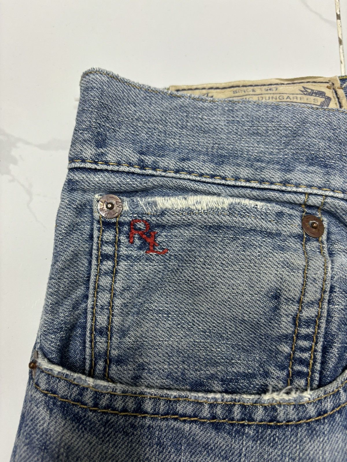 Polo Ralph Lauren POLO RALPH LAUREN DISTRESSED DENIM JEANS Size US 33 - 10 Thumbnail
