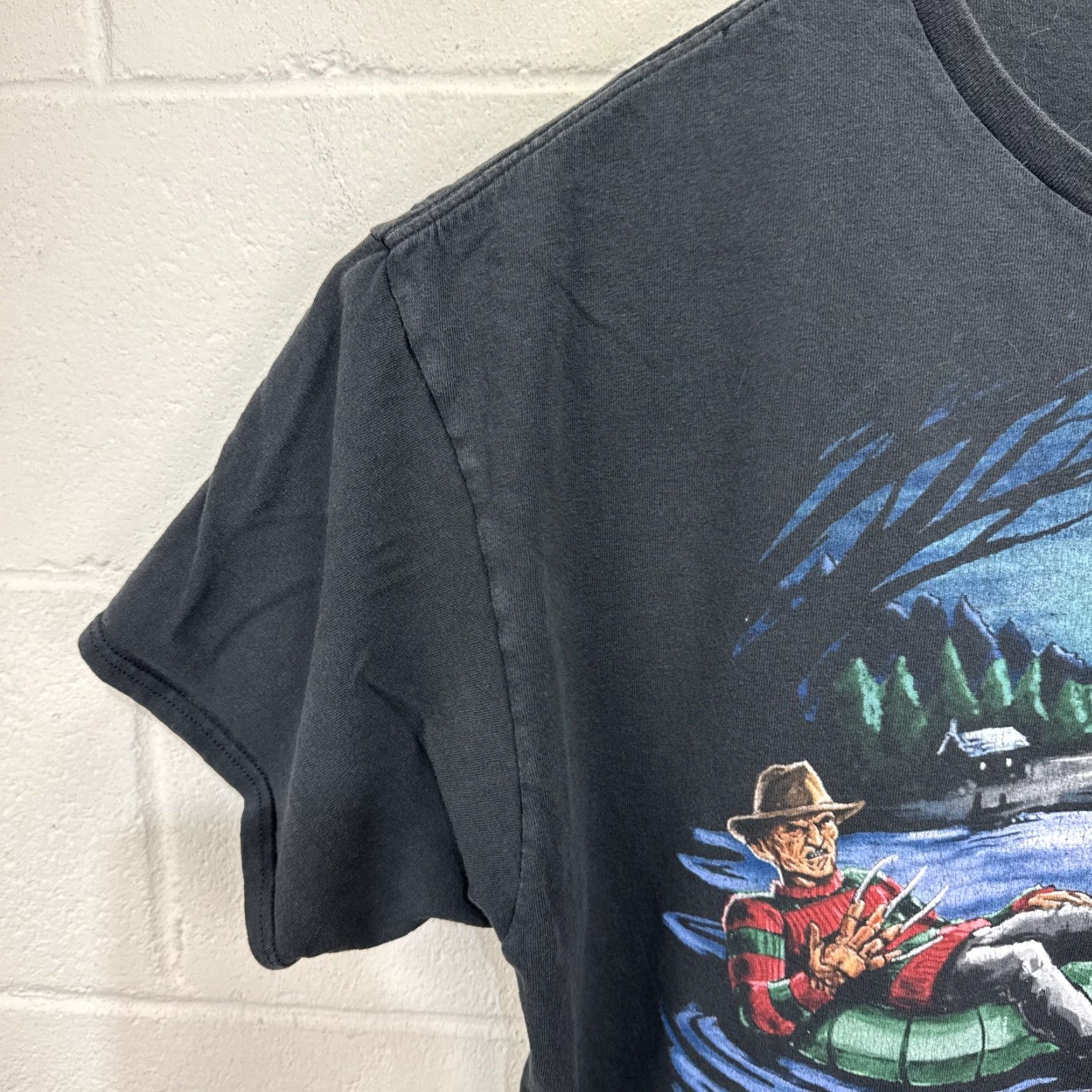 Vintage NIGHTMARE ON ELM STREET Freddy Jason T-Shirt 2XL Black Horror Slasher Mens Size US XXL / EU 58 / 5 - 5 Thumbnail