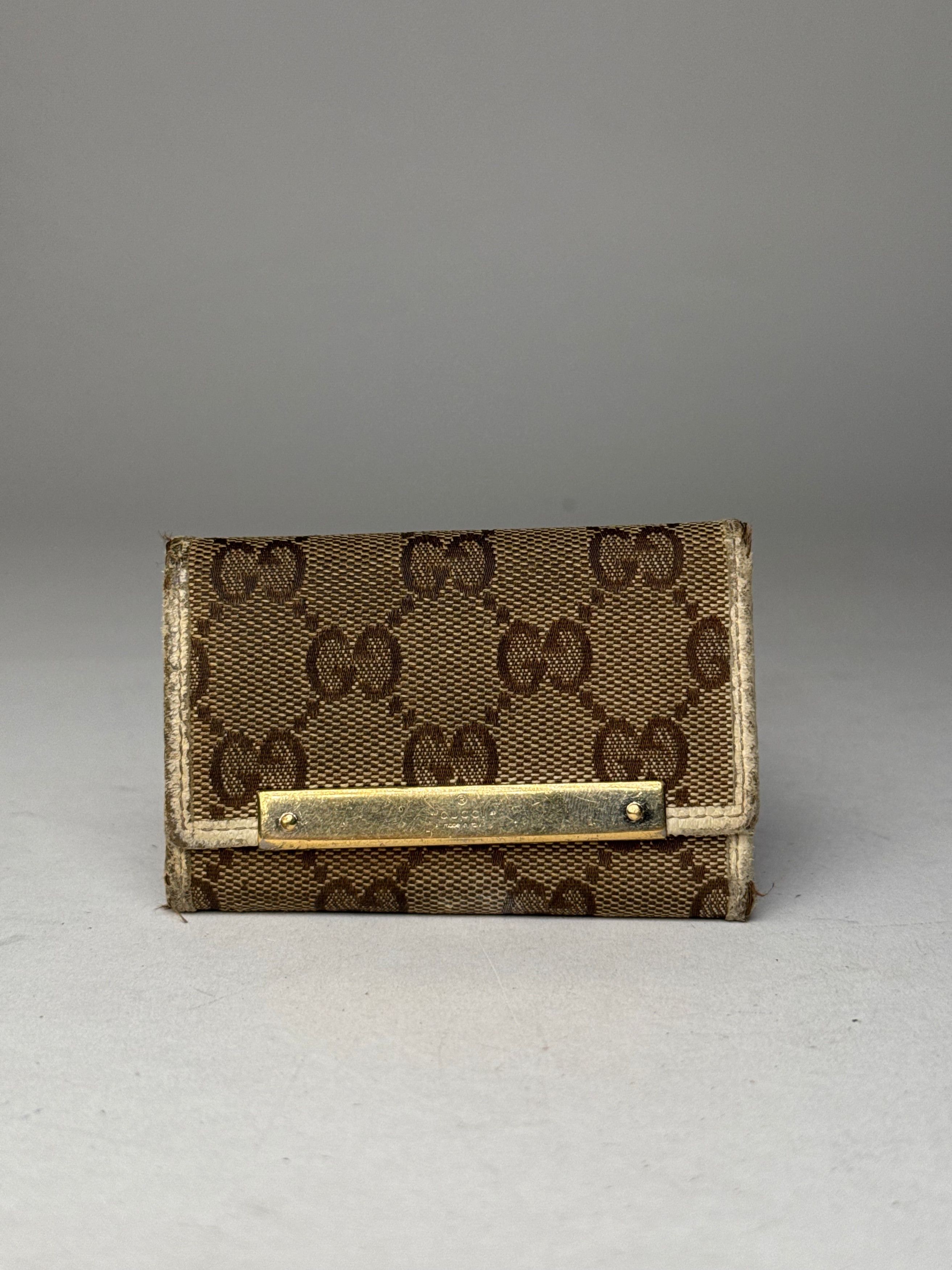 Gucci Vintage Monogram Card Holder Brown white Size ONE SIZE - 1 Thumbnail