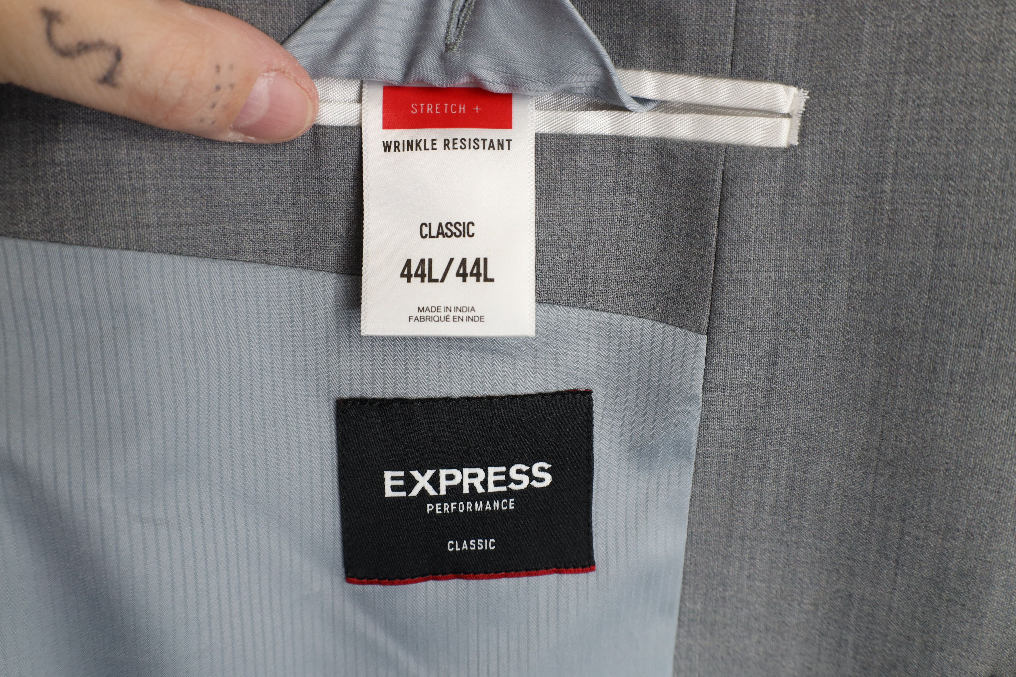 Express × Vintage Express Fit Performance Stretch Chambray Blazer Suit Jacket Size US XXL / EU 58 / 5 - 10 Thumbnail