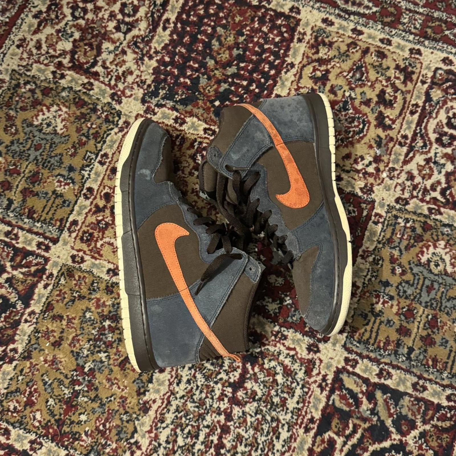 Nike Brown orange & blue Nike Sb Dunk High’s circa 2007 Size US 11 / EU 44 - 4 Thumbnail
