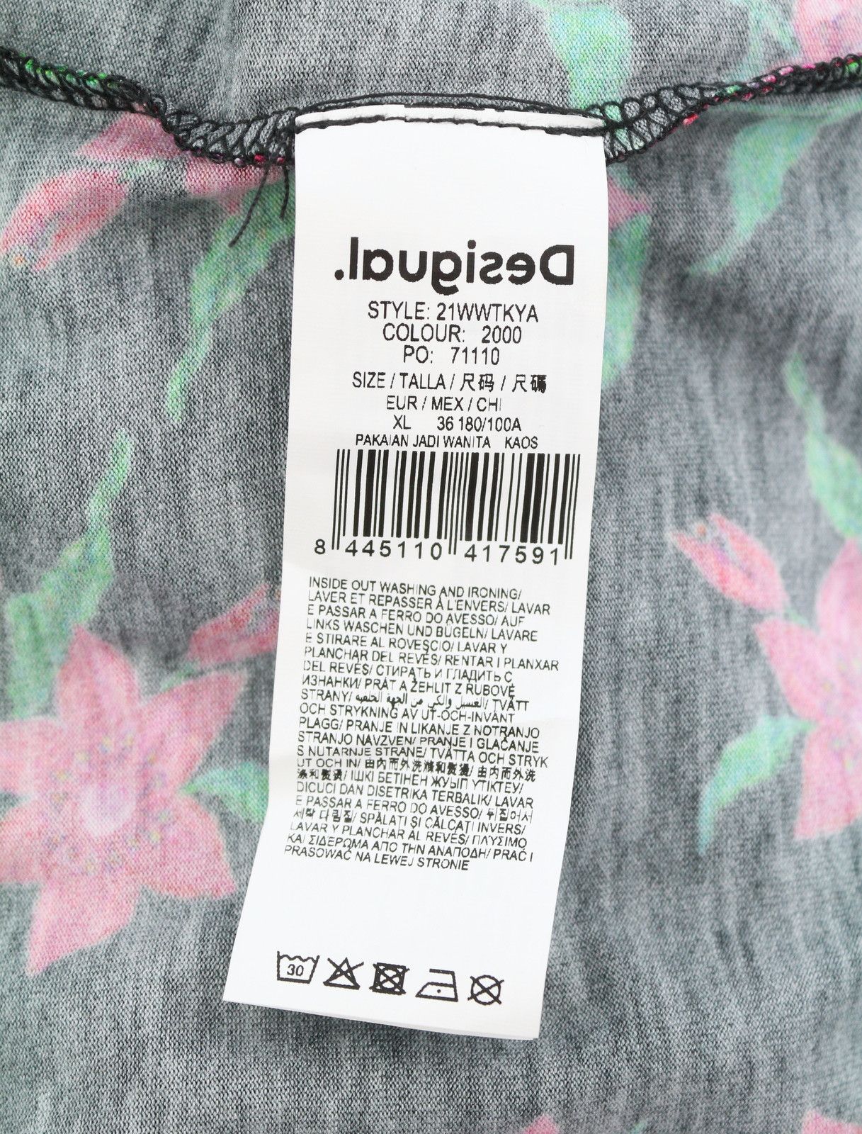 Desigual TS KIM XL Black Floral Open Back Blouse 88940 Size XL / US 12-14 / IT 48-50 - 8 Thumbnail