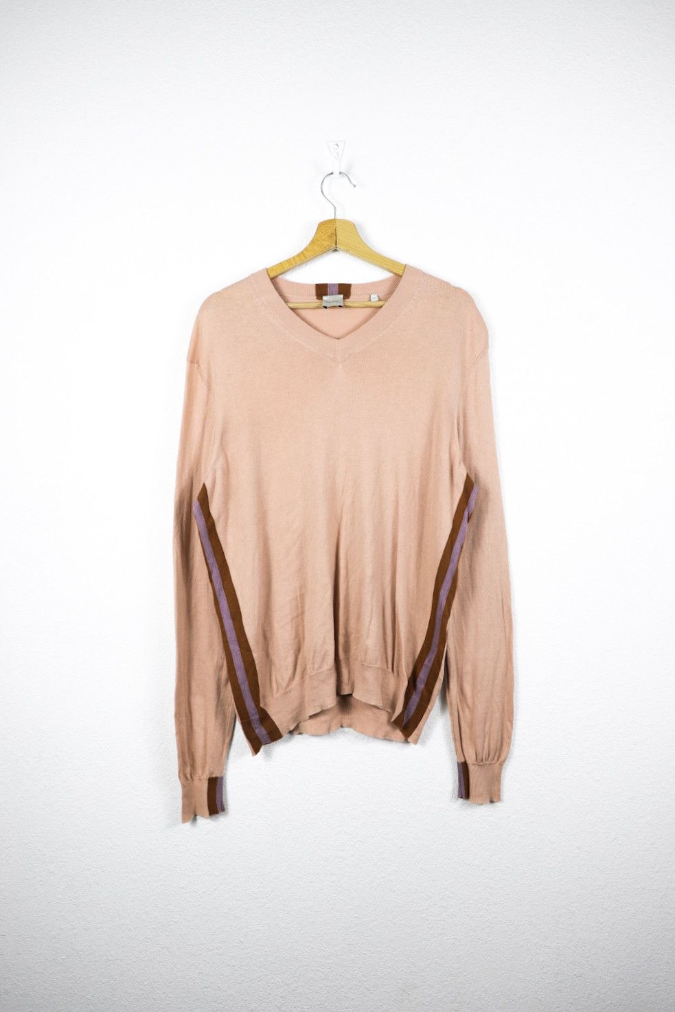 Paul Smith Paul Smith Made in Italy Pink V-neck Sweater Jumper L Size US L / EU 52-54 / 3 - 1 Thumbnail