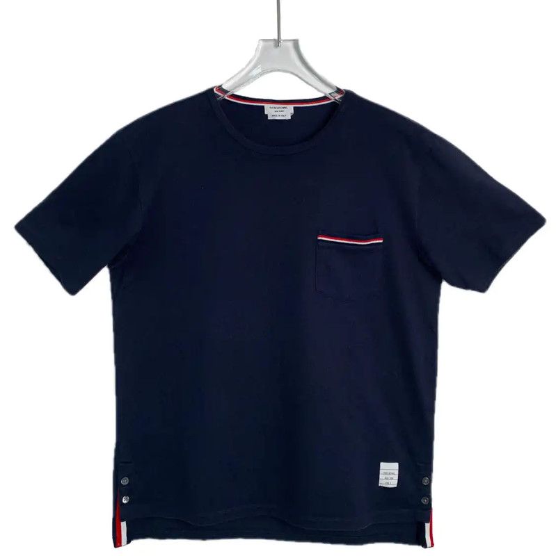 Thom Browne Navy Cotton Men's T-shirt 0089