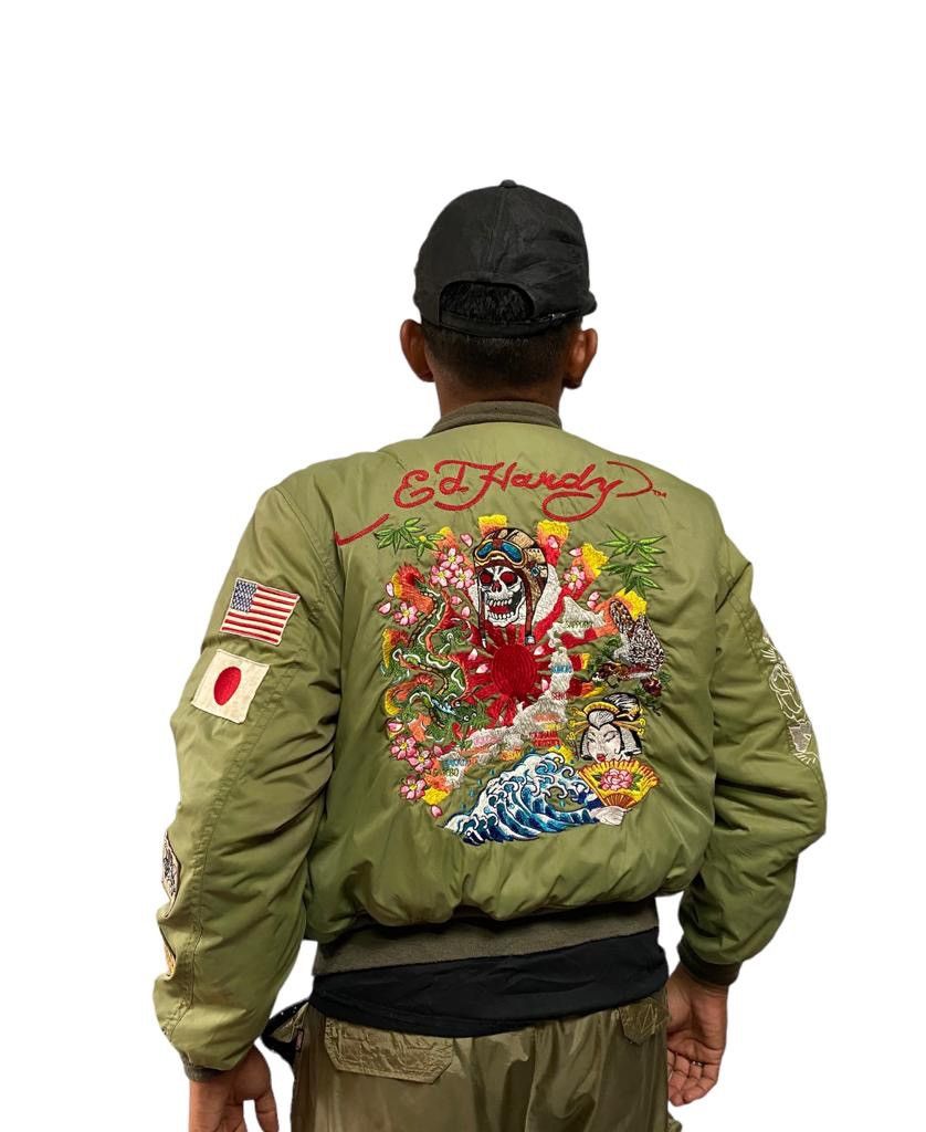Ed Hardy Don Ed Hardy reversible bomber jacket embroidered logo Size US M / EU 48-50 / 2 - 12 Thumbnail