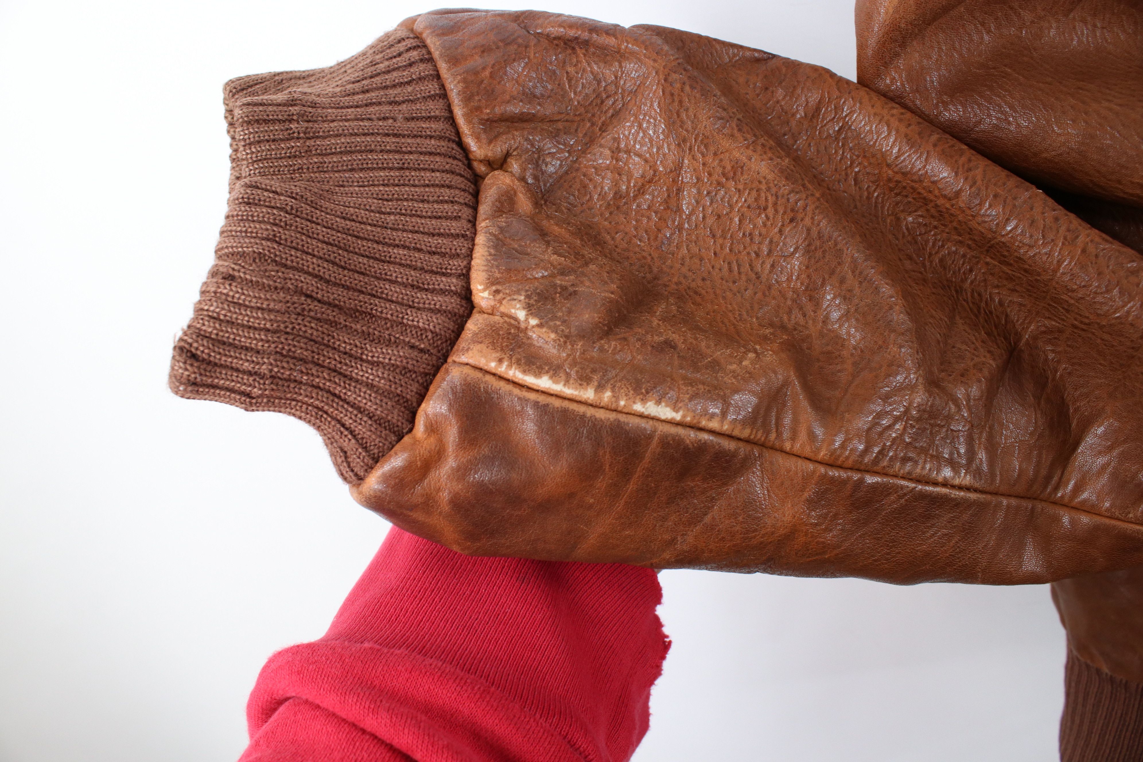 Vintage Vintage 90s Streetwear Hooded Leather Bomber Jacket Brown Size US XL / EU 56 / 4 - 6 Thumbnail