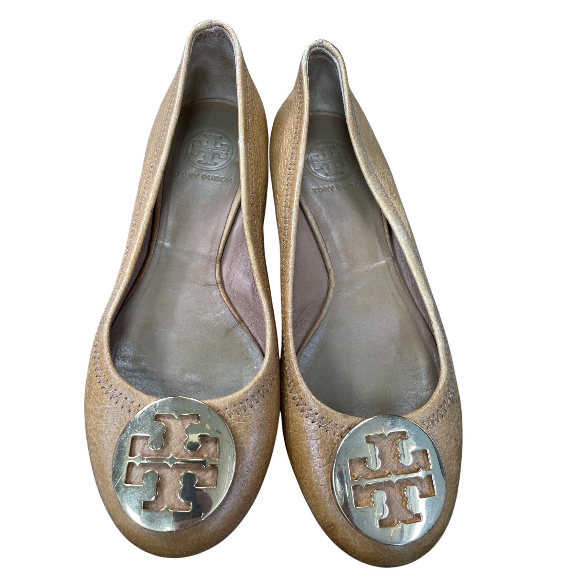 Tory Burch Tory Burch Womens Brown Leather Slip-On Flats Size 7M SKU 91 Size US 7 / IT 37 - 8 Thumbnail