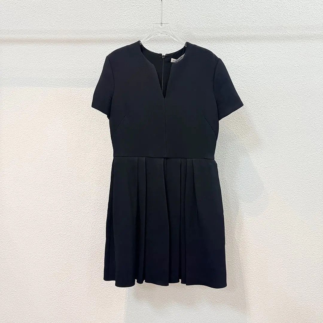 Dior Dior Wool Silk Pleated Mini Dress FR 44 Size L / US 10 / IT 46 - 1 Thumbnail