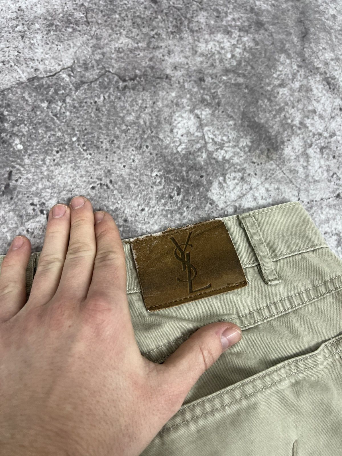 Yves Saint Laurent YSL Yves Saint Laurent Chino Cotton Pants Big Logo Size US 32 / EU 48 - 6 Thumbnail