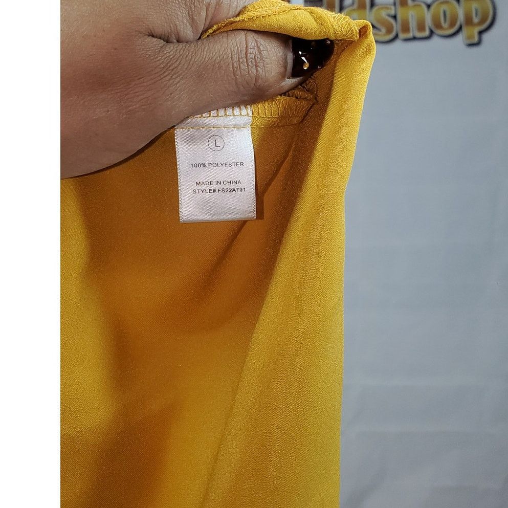 Other Fashion Nova Yellow Satin Cowl Neck Mini Dress Size Large Size L / US 10 / IT 46 - 5 Thumbnail