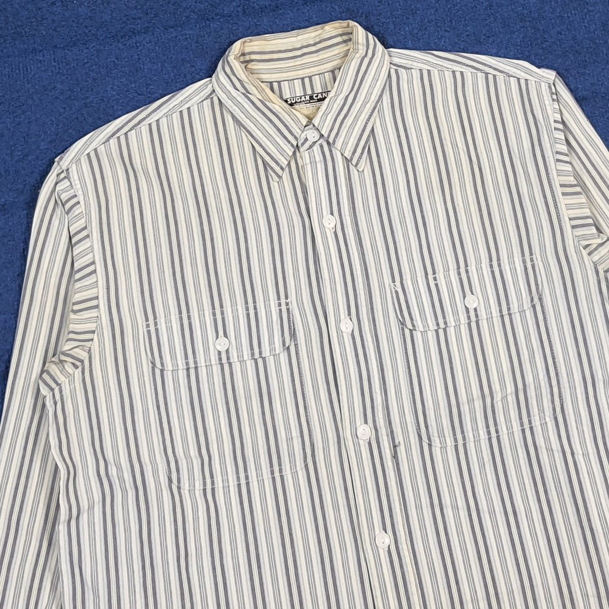 Sugar Cane Vintage Sugar Cane Striped Retro Button Up Shirt C299N26 Size US M / EU 48-50 / 2 - 2 Thumbnail