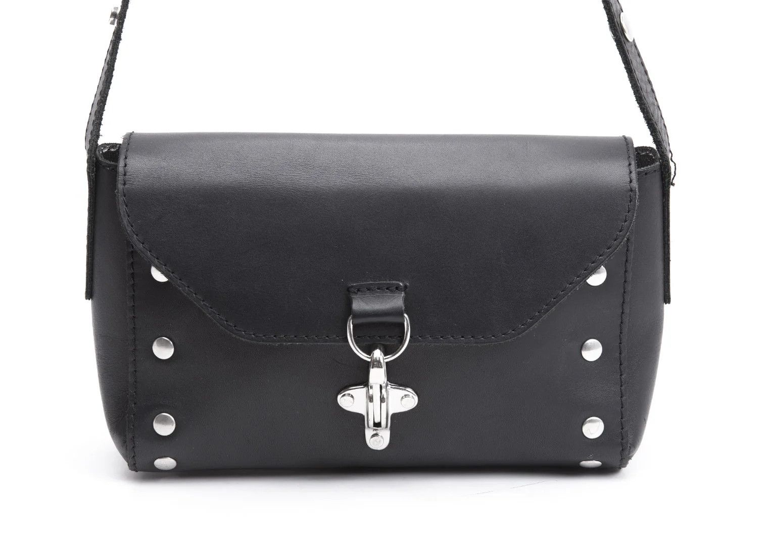 Maison Margiela Foil Leather Shoulder Bag in Black and Silver Size ONE SIZE - 3 Thumbnail