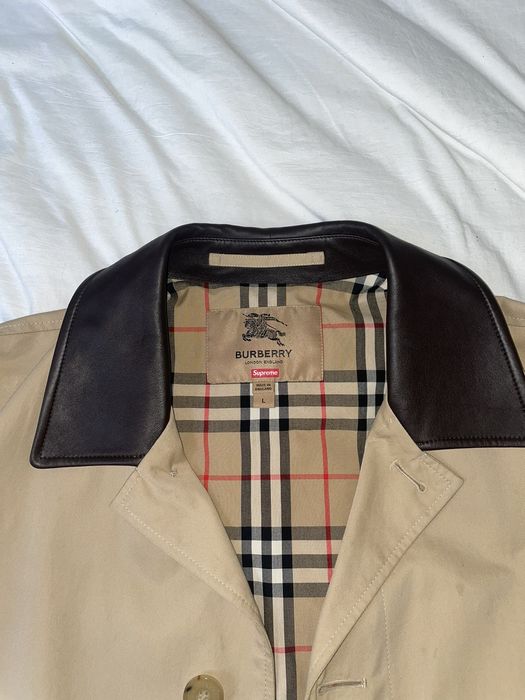 Supreme Supreme Burberry Leather Collar Trench | Grailed