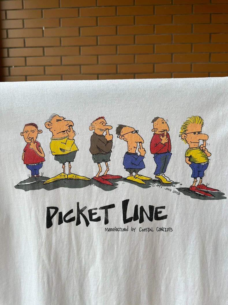 Vintage Vintage Tee 1991 Picket Line 2505-Nextarrow Size US XL / EU 56 / 4 - 4 Thumbnail
