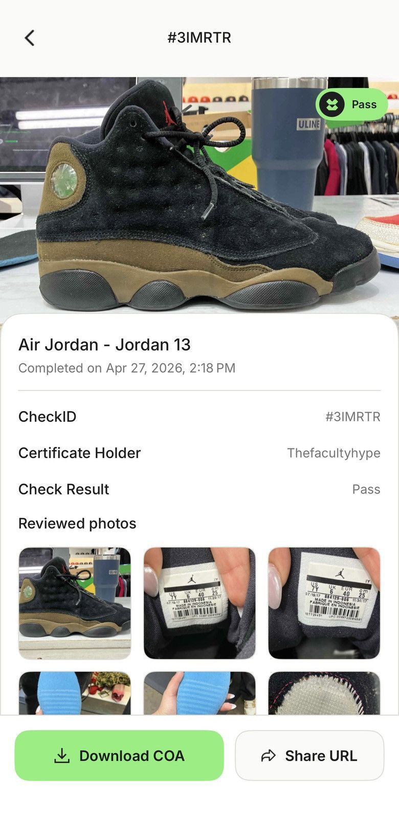 Jordan Brand Air Jordan 13 Olive Size 7Y (2018) Size US 7 / EU 40 - 11 Thumbnail