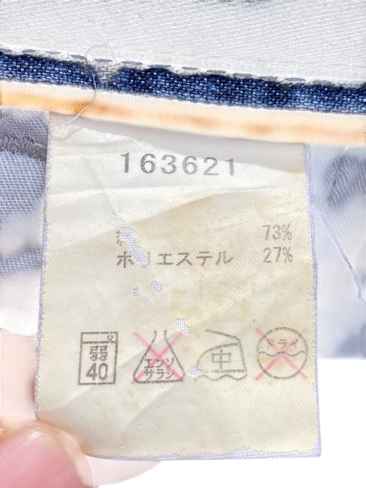 If Six Was Nine Vintage Japanese Blue House 3 Quaters Faded Jeans Style Size US 35 - 16 Thumbnail