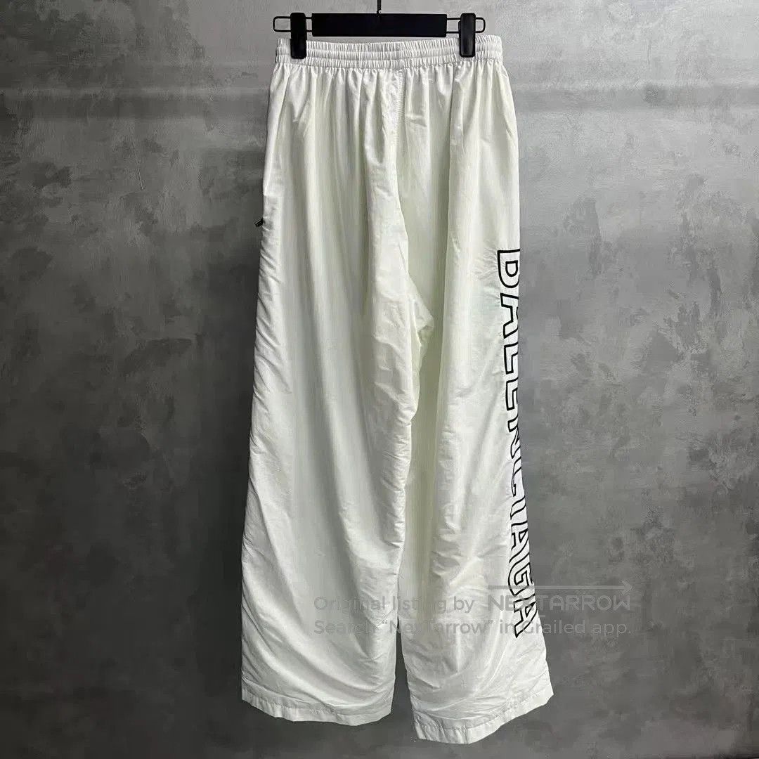 Balenciaga Balenciaga White Logo Wide-Leg Casual Pants. Size US 36 / EU 52 - 2 Thumbnail