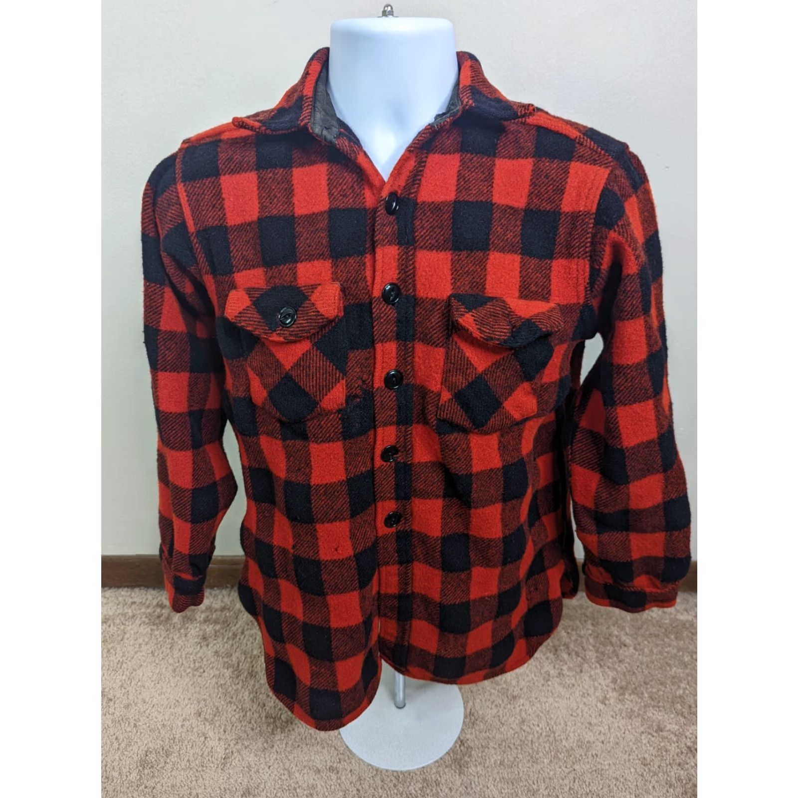 Vintage VINTAGE Frostproof Wool Button Flannel Shirt Coat Jacket L Buffalo PlaidMens Shirt Size US L / EU 52-54 / 3 - 2 Thumbnail