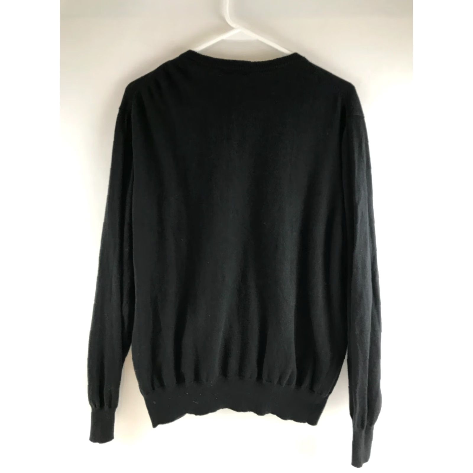 George George Sweater Mens Size XL Black Pullover V-Neck Wool Blend Long Sleeve Size US XL / EU 56 / 4 - 2 Thumbnail