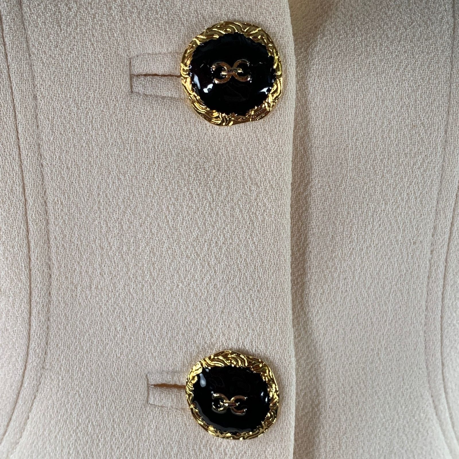 Other AZADEH Size M Cream Black Silk Blend Coat Size M / US 6-8 / IT 42-44 - 2 Thumbnail