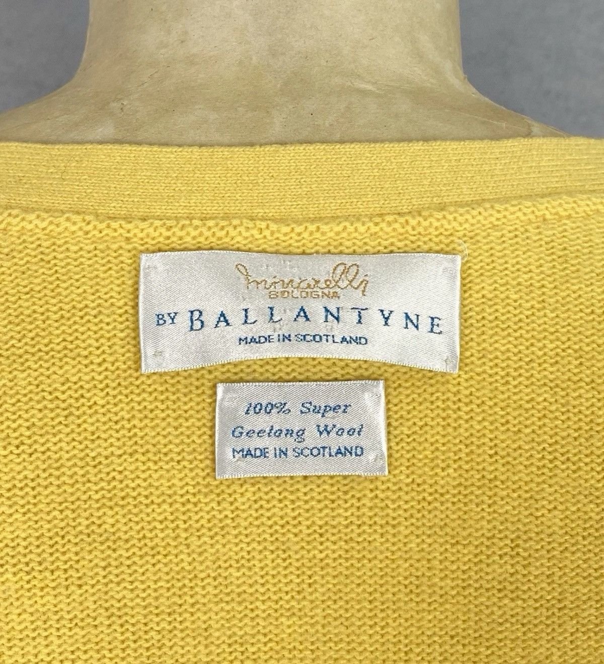 Ballantyne Ballantyne Buttons Cardigan Sweater Yellow Knit Geelong Wool Size US L / EU 52-54 / 3 - 5 Thumbnail
