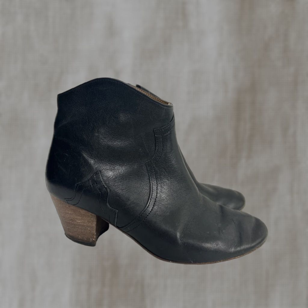 Isabel Marant Isabel Marant Dicker Ankle Leather Boots Black Womens Size 38 US 8 Zipper Western High Heel Boots Size US 8 / IT 38 - 1 Thumbnail